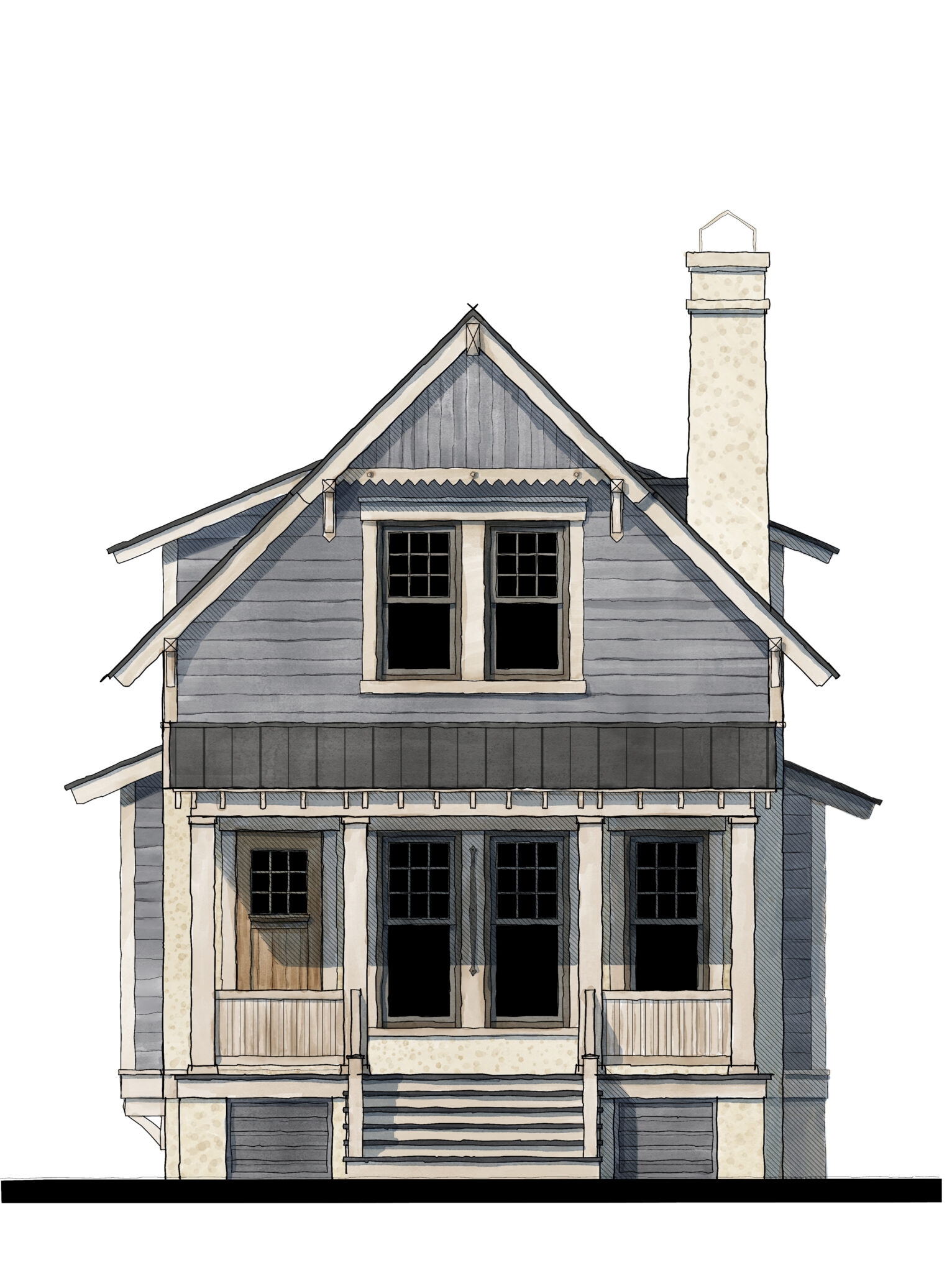House Elevation Color Render